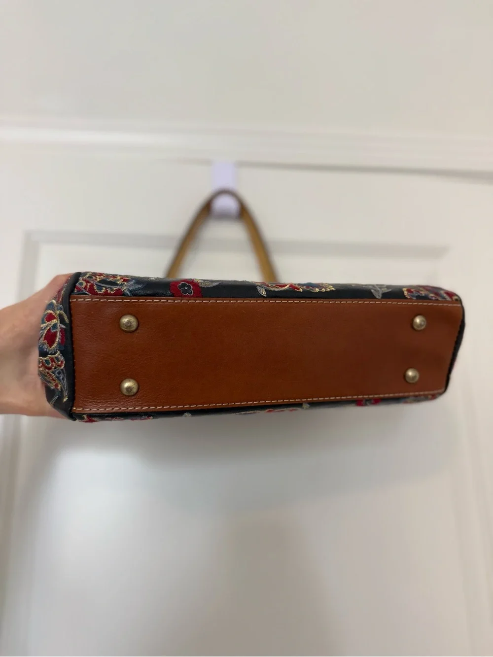 Patricia Nash Floral Embroidered Top-Handle Satchel Bag - Picture 3 of 15